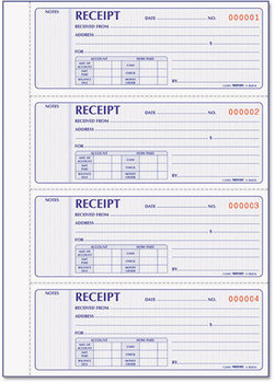 Rediform® Receipt Book,  2 3/4 x 7, Carbonless Duplicate, 400 Sets/Book