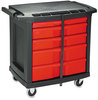 A Picture of product RCP-773488 Rubbermaid® Commercial Five-Drawer Mobile Workcenter,  32 1/2w x 20d x 33 1/2h, Black Plastic Top