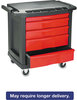 A Picture of product RCP-773488 Rubbermaid® Commercial Five-Drawer Mobile Workcenter,  32 1/2w x 20d x 33 1/2h, Black Plastic Top