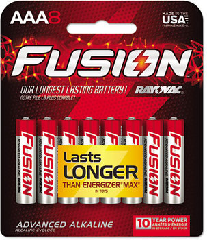 Rayovac® Fusion Performance Alkaline Batteries, AAA, 8/Pk