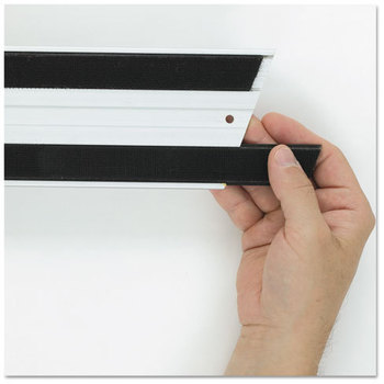 Rubbermaid® Commercial Hook & Loop Replacement Strips,  1 1/10w x 18l, Black, 6/Case