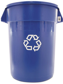 Rubbermaid® Commercial Round Brute® Recycling Container. 32 gal. Blue.