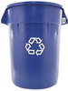 A Picture of product RCP-263273BE Rubbermaid® Commercial Round Brute® Recycling Container. 32 gal. Blue.