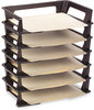A Picture of product RUB-86028 Rubbermaid® Regeneration® Recycled Plastic Letter Tray,  Six Tier, Plastic, Black