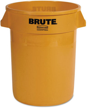 Rubbermaid® Commercial Round Brute® Container. 32 gal. Yellow.