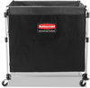 A Picture of product RCP-1881750 Rubbermaid® Commercial Collapsible X-Cart,  Steel, Eight Bushel Cart, 24 1/10w x 35 7/10d, Black/Silver