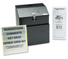 A Picture of product SAF-4232BL Safco® Steel Suggestion/Key Drop Box with Locking Top, 7 x 6 8.5, Black Powder Coat Finish