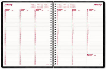 Brownline® DuraFlex Weekly Planner 11 x 8.5, Black Cover, 12-Month (Jan to Dec): 2026