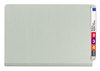 A Picture of product SMD-29810 Smead™ End Tab Pressboard Classification Folders With SafeSHIELD® Coated Fasteners Six 2" Expansion, 2 Dividers, Legal Size, Gray-Green, 10/Box