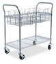 A Picture of product SAF-5236GR Safco® Wire Mail Cart Dual-Purpose and Filing Metal, 1 Shelf, Bin, 39" x 18.75" 38.5", Metallic Gray
