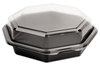A Picture of product SCC-865612 Creative Carryouts® OctaView® Plastic Hinged Lid Cold Food Containers. 28 oz. 7.94 X 7.48 X 3.15 in. Black and Clear. 100 count.