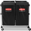 A Picture of product RCP-1881781 Rubbermaid® Commercial Collapsible X-Cart,  Steel, 2 to 4 Bushel Cart, 24 1/10w x 35 7/10d, Black/Silver