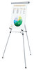 A Picture of product UNV-43050 Universal® Lightweight Telescoping 3-Leg Easel with Pad Retainer, Adjusts 34" to 64", Aluminum, Silver