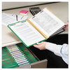 A Picture of product SMD-14097 Smead™ Eight-Section Colored Pressboard Top Tab Classification Folders with SafeSHIELD® Coated Fasteners Eight 3 Dividers, Letter Size, Green, 10/Box