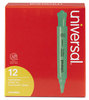 A Picture of product UNV-08862 Universal™ Desk Highlighters Fluorescent Green Ink, Chisel Tip, Barrel, Dozen