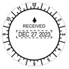 A Picture of product USS-T2910 Trodat® Time and Date Received Round Stamp,  Time and Date Received, Conventional, Two-Inch Diameter