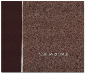 National® Hardcover Visitor Register Book,  Burgundy Hardcover, 128 Pages, 8 1/2 x 9 7/8