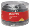A Picture of product UNV-11124 Universal® Binder Clips with Storage Tub, Medium, Black/Silver, 24/Pack