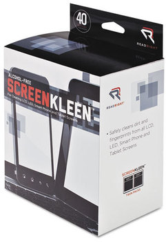Read Right® Alcohol-Free ScreenKleen™ Wipes,  Cloth, 5 x 5, 40/Box