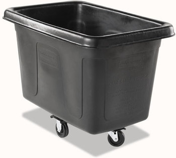 Rubbermaid® Commercial Cube Truck, Rectangular, 300-lb. Cap., Black