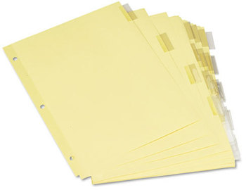 Universal® Insertable Tab Index 5-Tab, 11 x 8.5, Buff, Clear Tabs, 6 Sets