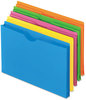 A Picture of product PFX-50992 Pendaflex® Glow Poly File Jacket Straight Tab, Letter Size, Assorted Colors, 5/Pack
