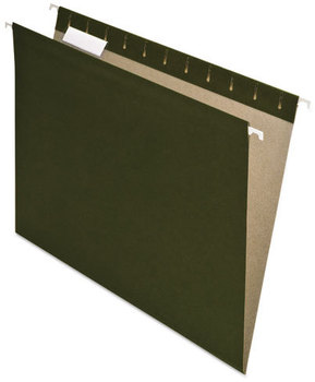 Pendaflex® Earthwise® 100% Recycled Colored Hanging File Folders,  1/5 Tab, Letter, Green, 25/Box