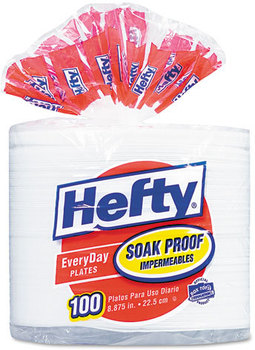 Hefty® Soak Proof Tableware, Foam Plates, 8 7/8" dia, 100/Pack, 4 Packs/Case.