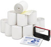 A Picture of product PMC-09300 PM Company® Impact Printing Carbonless Paper Rolls,  Credit Verification Kit, 3" x 90 ft, White/Canary, 10/Carton