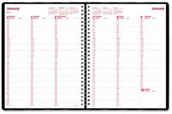 Brownline® Essential Collection Weekly Appointment Book in Columnar Format 11 x 8.5, Black Cover, 12-Month (Jan to Dec): 2026