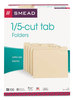 A Picture of product SMD-10350 Smead™ Manila File Folders 1/5-Cut Tabs: Assorted, Letter Size, 0.75" Expansion, 100/Box