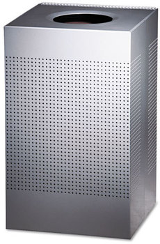 Rubbermaid® Commercial Designer Line™ Silhouettes Waste Receptacle, Steel, 29gal, Silver Metallic