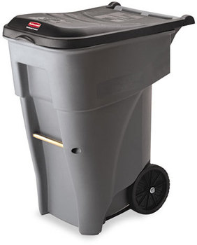 Rubbermaid® Commercial Brute® Square Roll-Out Container. 65 gal. Gray.