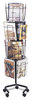 A Picture of product SAF-4139CH Safco® Wire Rotary Display Racks 16 Compartments, 15w x 15d 60h, Charcoal