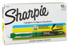 A Picture of product SAN-1754468 Sharpie® Liquid Pen Style Highlighters,  Chisel Tip, Fluorescent Green, Dozen