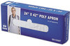 A Picture of product RPP-DA2442 ACR Lightweight Poly Aprons. 24 X 42 in. White. 100 aprons/box, 10 boxes/case.