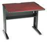 A Picture of product SAF-1930 Safco® Computer Desk with Reversible Top 35.5" x 28" 30", Mahogany/Medium Oak/Black