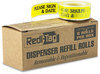 A Picture of product RTG-91032 Redi-Tag® Dispenser Arrow Flags,  "Please Sign & Date", Yellow, 120/Roll, 6 Rolls