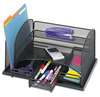 A Picture of product SAF-3252BL Safco® Onyx™ Organizer with Three Drawers 3 6 Compartments, Steel, 16 x 11.5 8.25, Black