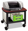 A Picture of product SAF-1862BL Safco® Impromptu® Machine Stand Under-Desk Metal, 2 Shelves, 100 lb Capacity, 20.5" x 16.5" 14.5", Cherry/White/Black