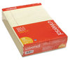A Picture of product UNV-10630 Universal® Perforated Ruled Writing Pads Wide/Legal Rule, Red Headband, 50 Canary-Yellow 8.5 x 11.75 Sheets, Dozen