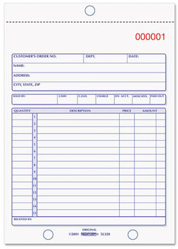 Rediform® Sales Book,  5 1/2 x 7 7/8, Carbonless Duplicate, 50 Sets/Book