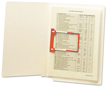 Smead™ U-Clip Bonded Fasteners 2" Capacity, 2.75" Center to Red/White, 100/Box