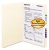 A Picture of product SMD-19510 Smead™ Top Tab Fastener Folders Straight Tabs, 0.75" Expansion, 1 Legal Size, Manila Exterior, 50/Box