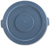 A Picture of product RCP-263100GY Rubbermaid® Commercial Round Brute® Lid for 32-Gallon Round Brute Containers. Gray.