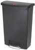 A Picture of product RCP-1883615 Rubbermaid® Commercial Slim Jim® Resin Front Step Style Step-On Container. 24 gal. Black.