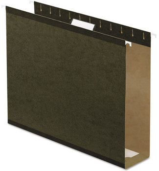 Pendaflex® Extra Capacity Reinforced Hanging File Folders with Box Bottom 3" Letter Size, 1/5-Cut Tabs, Green, 25/Box