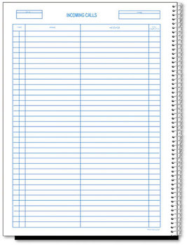 Rediform® Wirebound Call Register,  8 1/2 x 11, 3, 700 Forms/Book