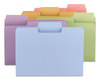 A Picture of product SMD-11961 Smead™ SuperTab® Colored File Folders 1/3-Cut Tabs: Assorted, Letter Size, 0.75" Expansion, 11-pt Stock, Color Assortment 2, 100/Box