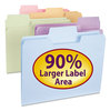 A Picture of product SMD-11961 Smead™ SuperTab® Colored File Folders 1/3-Cut Tabs: Assorted, Letter Size, 0.75" Expansion, 11-pt Stock, Color Assortment 2, 100/Box